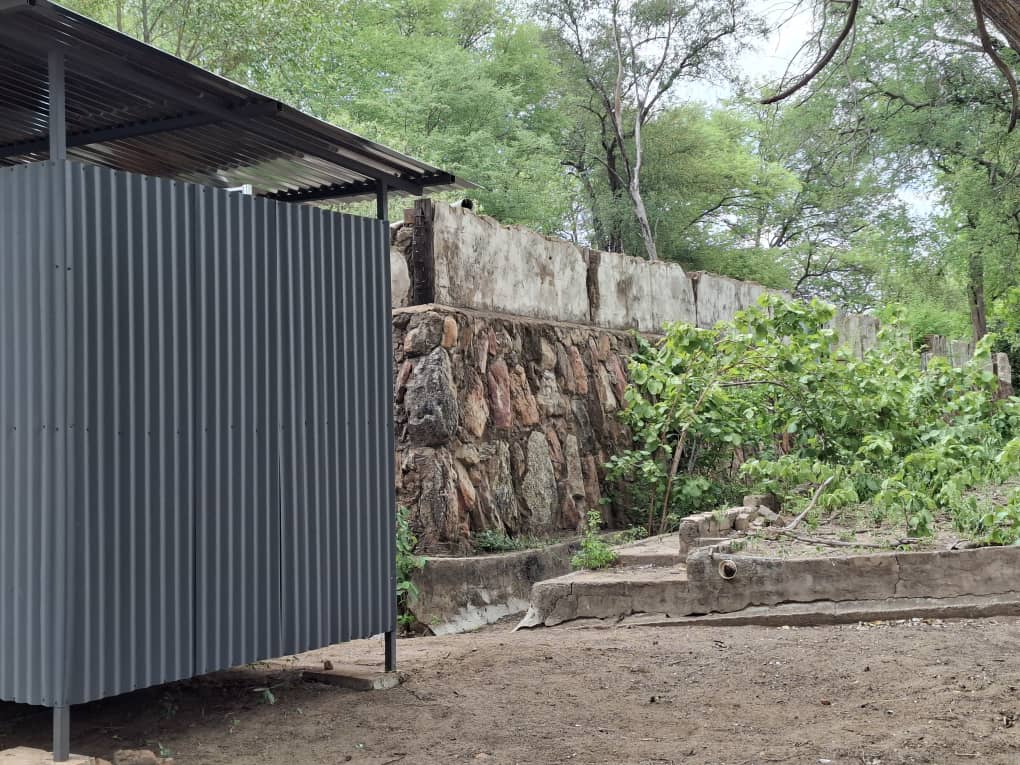 Exterior of a private campsite ablution block at Nyime Safari Lodge