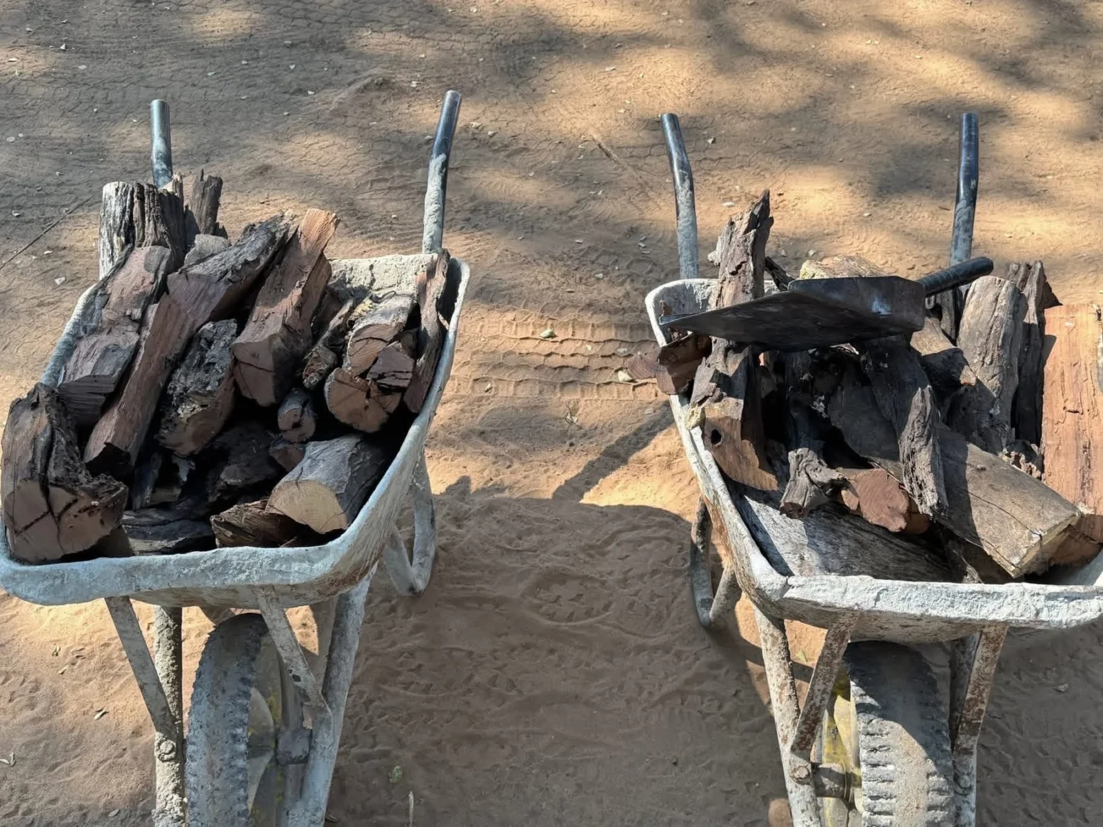 Firewood ready for guests at the Nyime Safari Lodge campsites